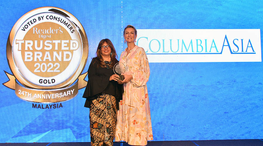 Columbia Asia bags gold award at prestigious Reader’s Digest Trusted Brands Award 2022